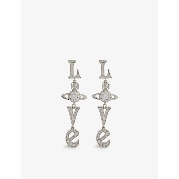  Vivienne Westwood Jewellery Roderica brass and cubic zirconia earrings