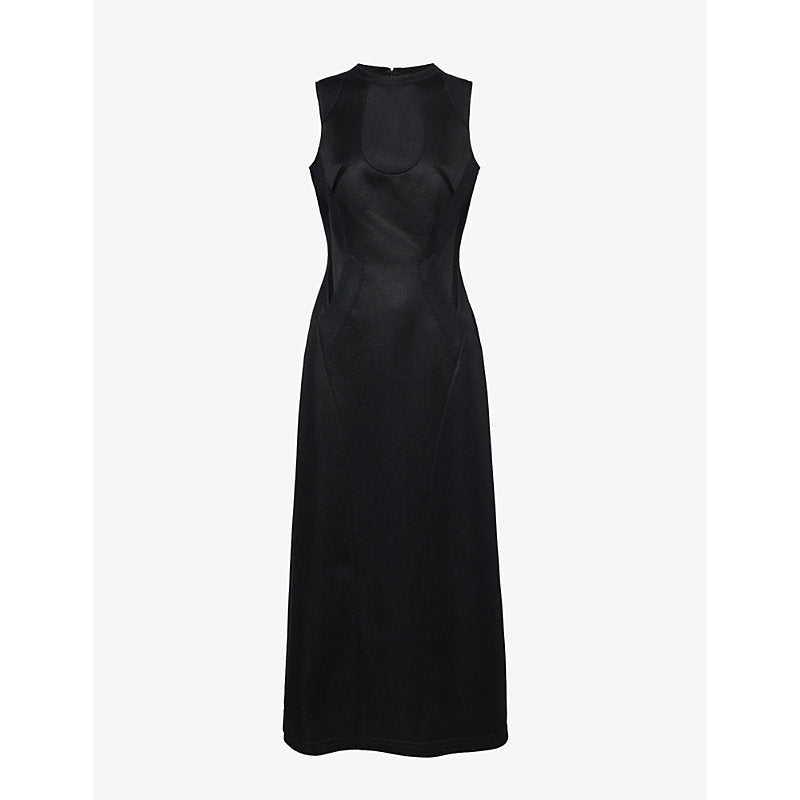 Shiro Sakai Slim-fit sleeveless woven midi dress | SHIRO SAKAI