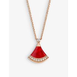 Bvlgari Divas' Dream 18ct rose-gold, 0.13ct brilliant-cut diamond and carnelian pendant necklace