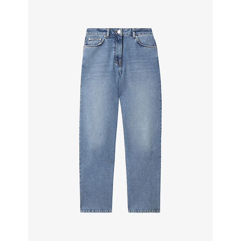  Reiss Selin straight-leg mid-rise stretch-denim jeans