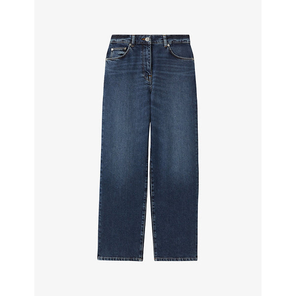  Reiss Selin straight-leg mid-rise stretch-denim jeans