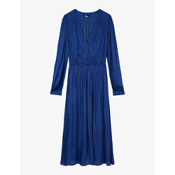  The Kooples Pleated V-neck woven midi dress