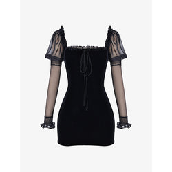  House Of Cb Syana square-neck stretch-velvet mini dress