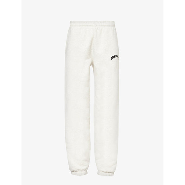  Adanola Logo-embroidered tapered-leg organic-cotton jogging bottoms