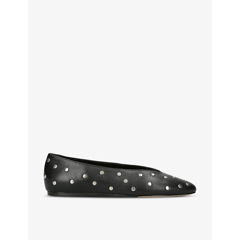 Le Monde Beryl Regency studded leather slippers