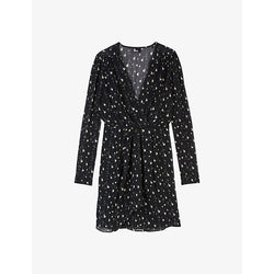  The Kooples Graphic-print wrap-front woven mini dress