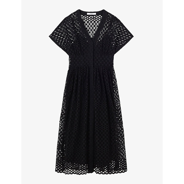 Lk Bennett Vivienne broderie-analgise cotton midi dress | LK BENNETT