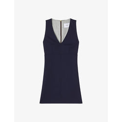 Lk Bennett Mariner V-neck woven pinafore mini dress | LK BENNETT