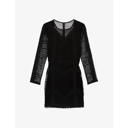  The Kooples Open-weave round-neck knitted mini dress