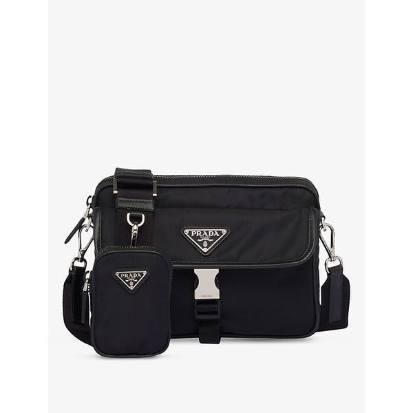 Prada Re-Nylon leather and recycled-nylon shoulder bag