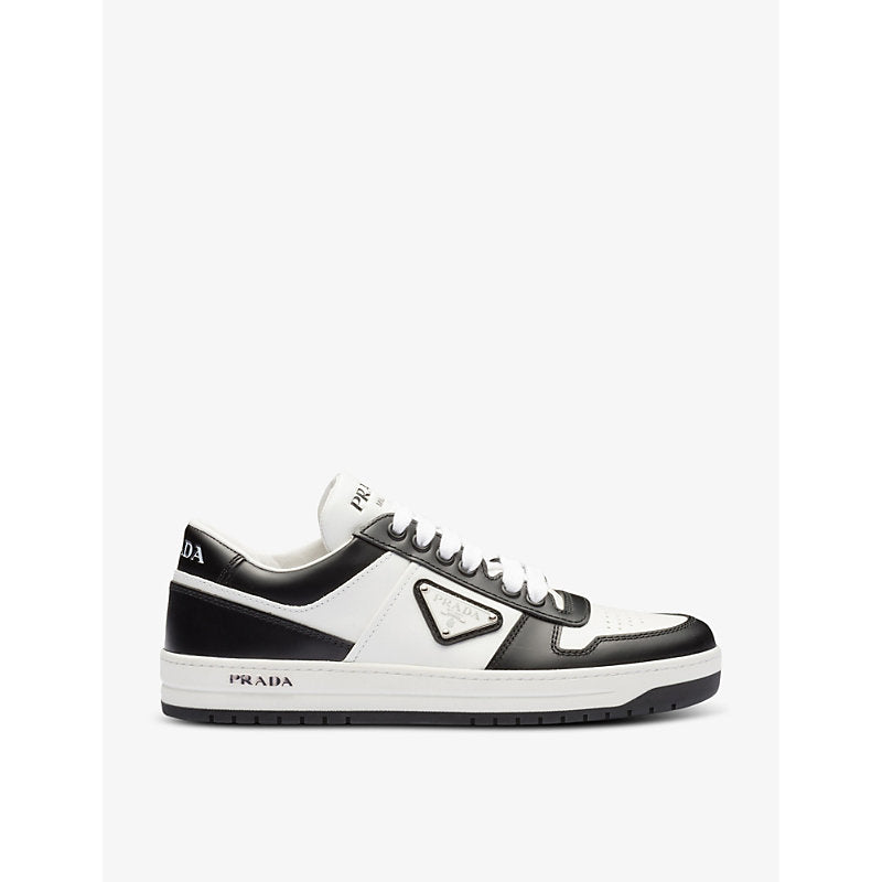  Prada Downtown brand-plaque leather low-top trainers