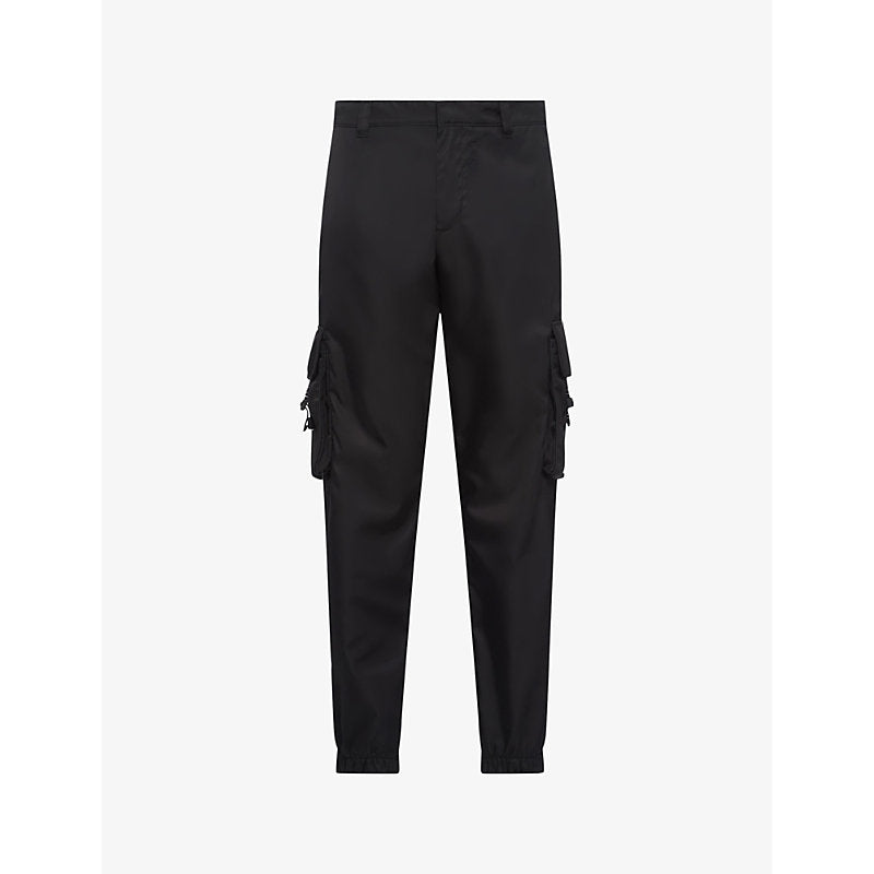  Prada Re-Nylon buckle-embellished tapered slim-fit recycled-nylon trousers