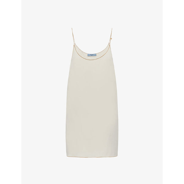 Prada Sablé logo-charm woven mini dress