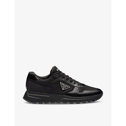 Prada Re-Nylon brand-plaque leather and recycled-nylon low-top trainers