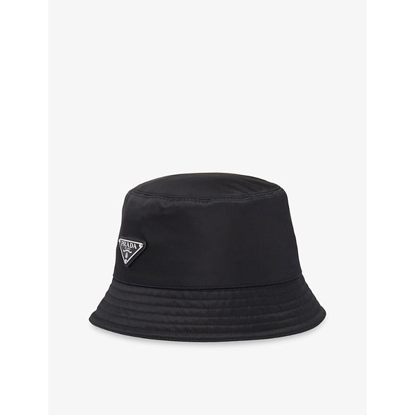 Prada Logo-plaque recycled-nylon bucket hat | LYBSTORE