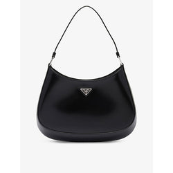  Prada Cleo brand-plaque brushed leather shoulder bag