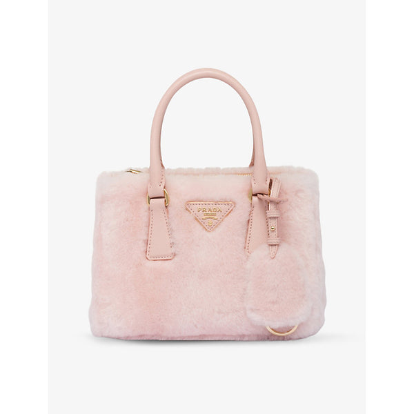 Prada Galleria mini shearling top-handle bag