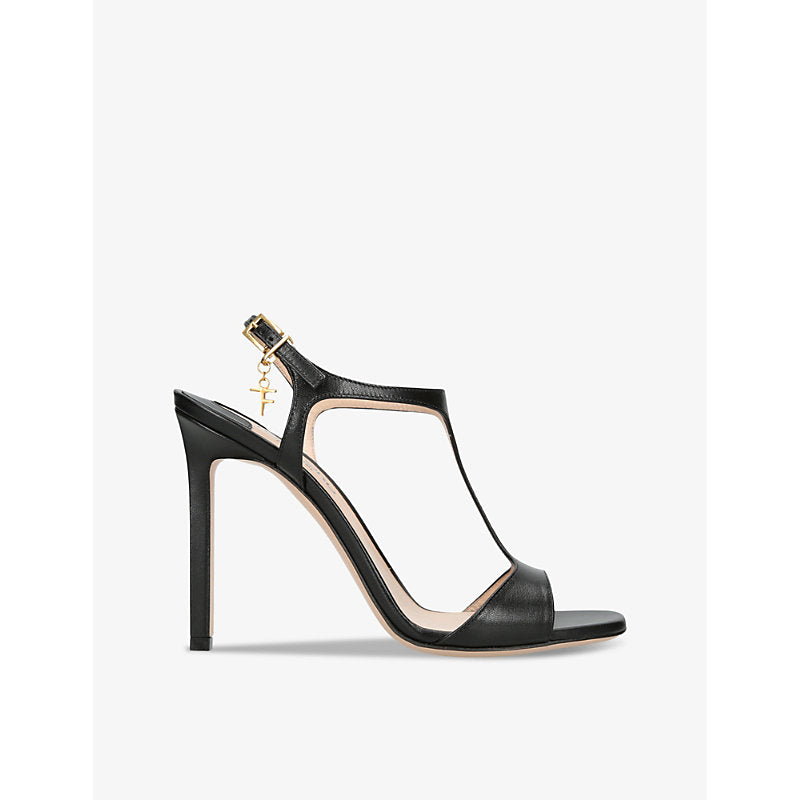 Tom Ford Angelina logo-charm leather heeled sandals