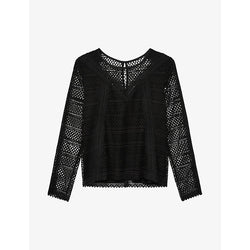  The Kooples Lace-embroidered long-sleeve woven top