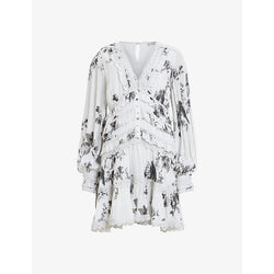 Allsaints Zora floral-print woven mini dress | ALLSAINTS