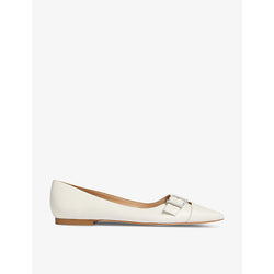 Lk Bennett Brynn curved-buckle leather flats | LK BENNETT