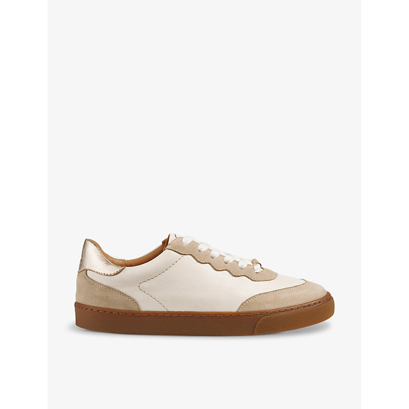 Lk Bennett Runner logo-embossed low-top leather trainers