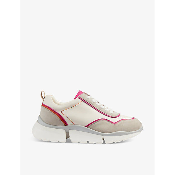 Lk Bennett Step metallic-trim low-top leather trainers