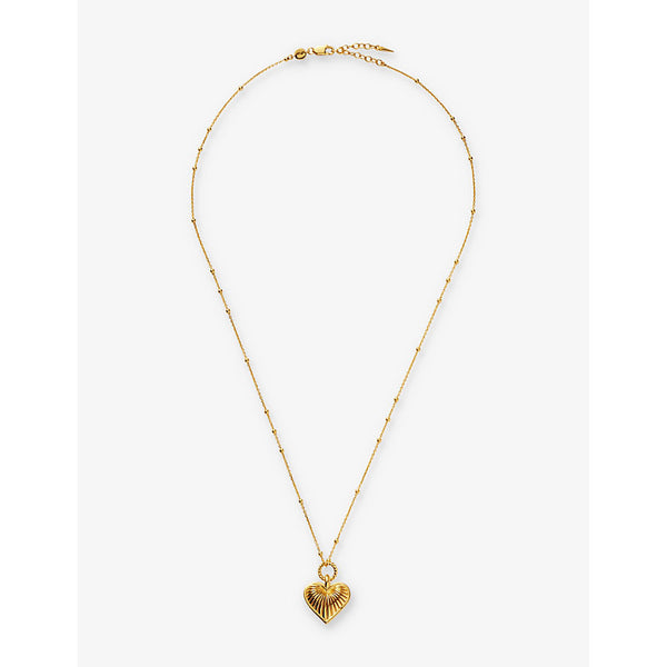 Missoma Ridge Heart 18ct yellow gold-plated brass pendant necklace