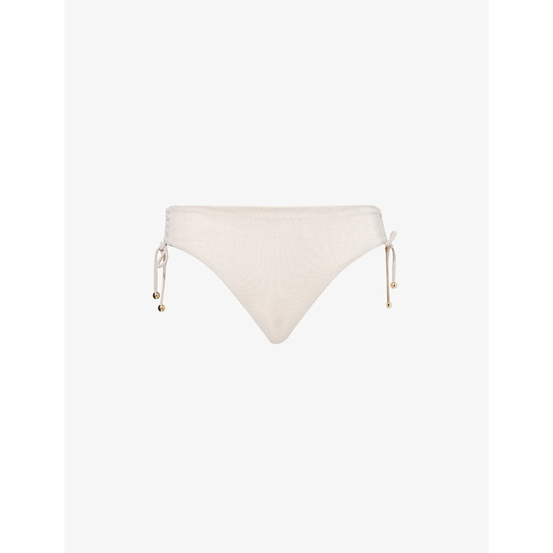  Max Mara Saba metallic-thread mid-rise bikini bottoms