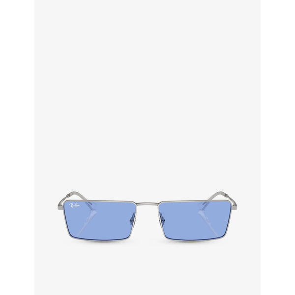  Ray-Ban RB3741 Emy rectangle-frame metal sunglasses