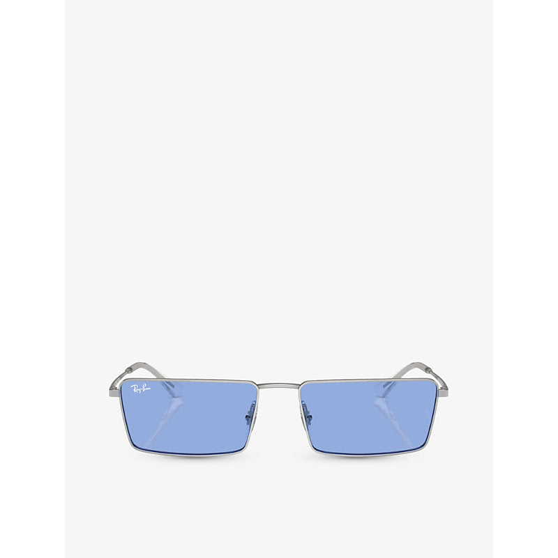  Ray-Ban RB3741 Emy rectangle-frame metal sunglasses