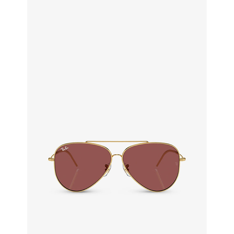  Ray-Ban RBR0101S Aviator Reverse pilot-frame metal sunglasses