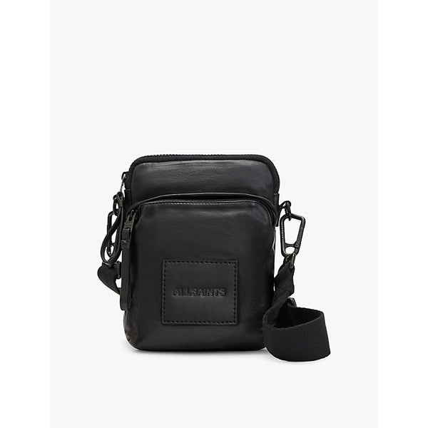 Allsaints Falcon logo-debossed leather pouch bag | Allsaints