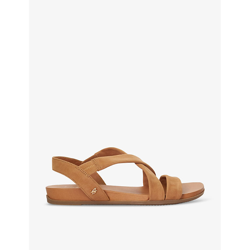 Dune Landies crossover-strap flat suede sandals