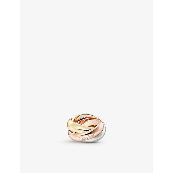 Cartier Trinity extra-large 18ct white, rose and yellow-gold ring