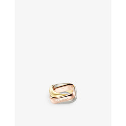 Cartier Trinity large 18ct white, rose and yellow-gold ring