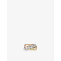 Trinity de Cartier large 18ct white, rose, yellow-gold and 3.50ct brilliant-cut diamond ring