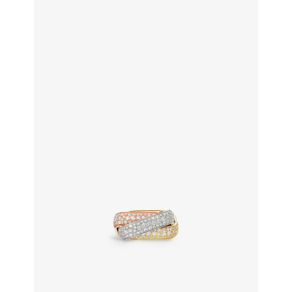 Trinity de Cartier large 18ct white, rose, yellow-gold and 3.50ct brilliant-cut diamond ring