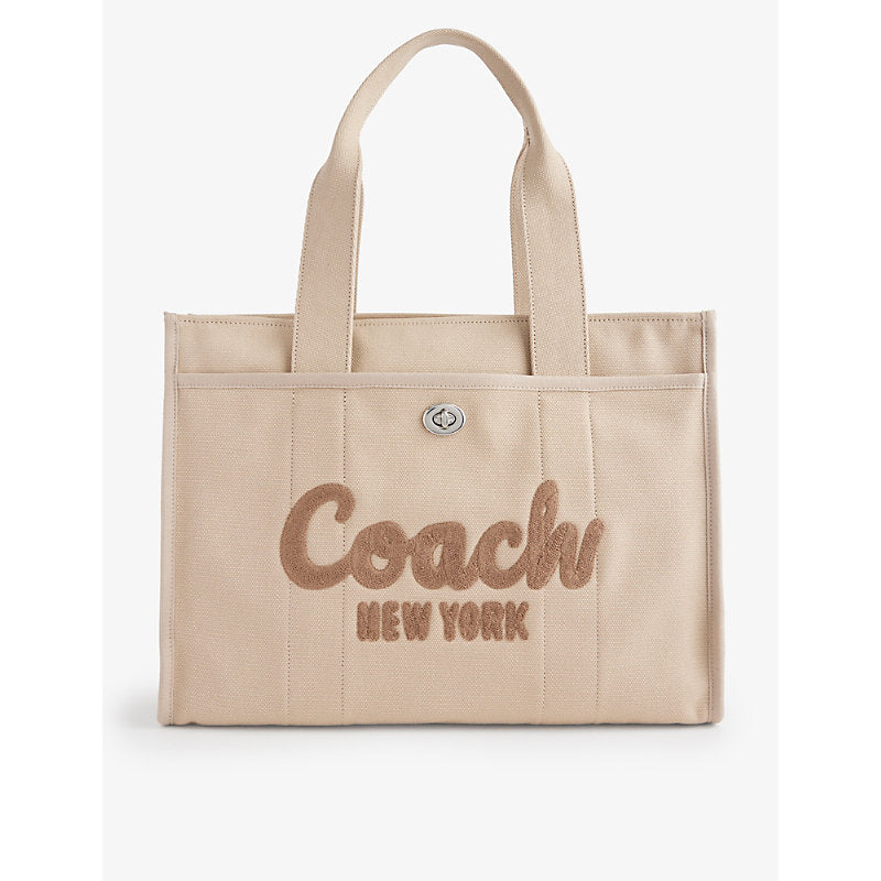  Coach Cargo 42 logo-embroidered canvas tote bag