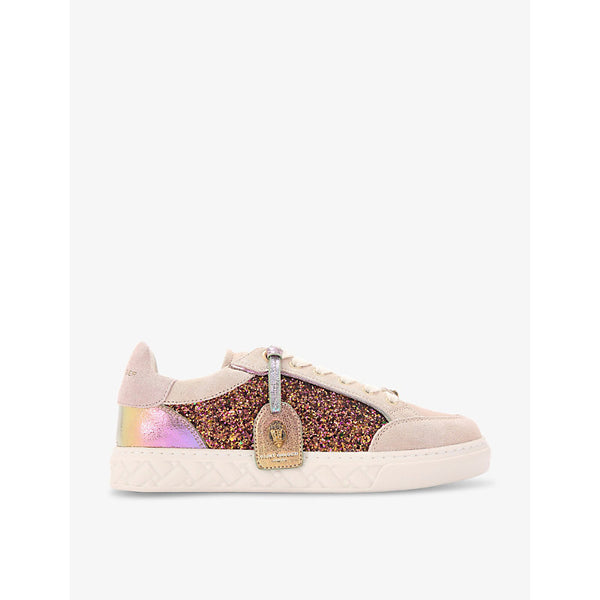 Kurt Geiger London Kensington glitter-embellished suede trainers