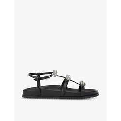 Kurt Geiger London Pierra bow-embellished flat leather sandals