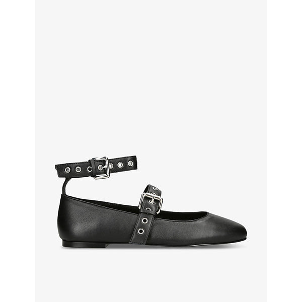  Steve Madden Macbeth eyelet-embellished leather ballet flats