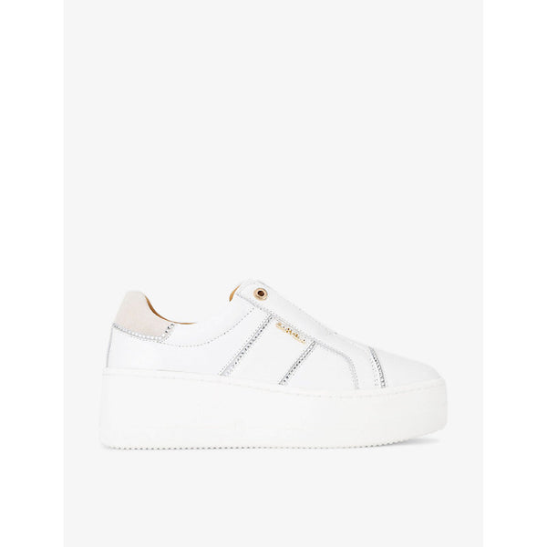 Carvela Connected Laceless leather low-top flatform trainers | Carvela