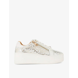 Carvela Connected Zip leather flatform low-top trainers