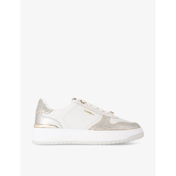 Carvela Charm diamante-embellished leather trainers