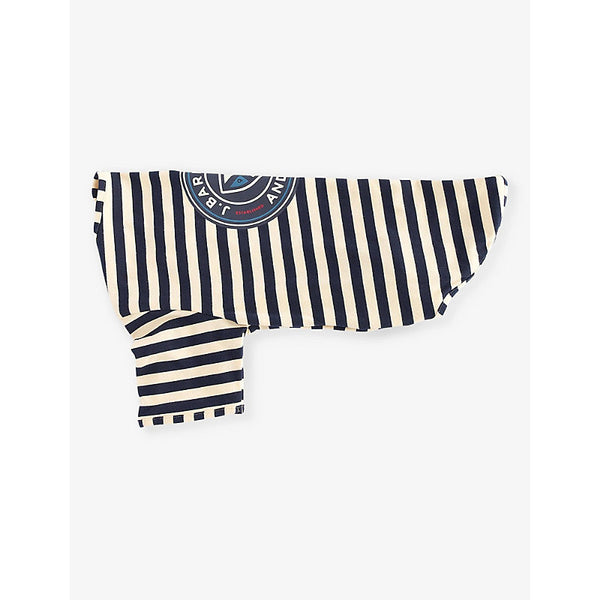 Barbour Logo-badge stripe-pattern stretch-cotton dog T-shirt