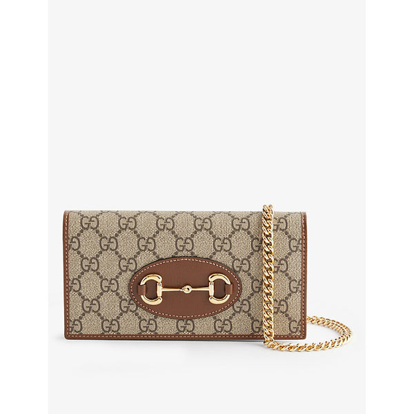 Gucci Horsebit 1955 canvas wallet-on-chain