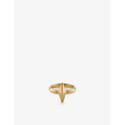 Jimmy Choo Diamond logo-embellished gold-tone brass ring