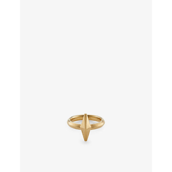 Jimmy Choo Diamond logo-embellished gold-tone brass ring