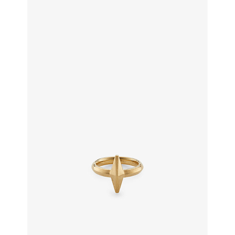 Jimmy Choo Diamond logo-embellished gold-tone brass ring